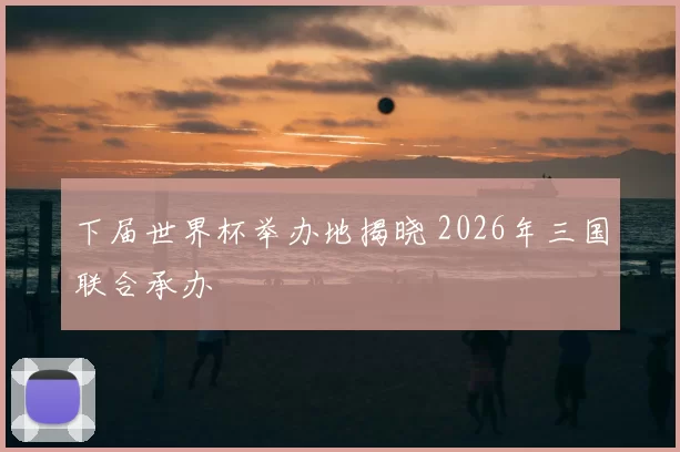 下届世界杯举办地揭晓 2026年三国联合承办